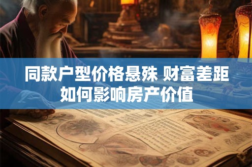 同款户型价格悬殊 财富差距如何影响房产价值