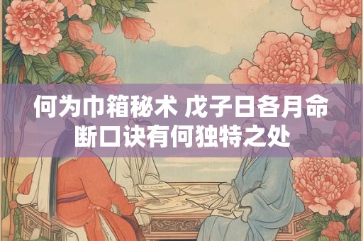 何为巾箱秘术 戊子日各月命断口诀有何独特之处