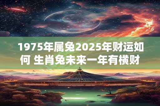 1975年属兔2025年财运如何 生肖兔未来一年有横财吗