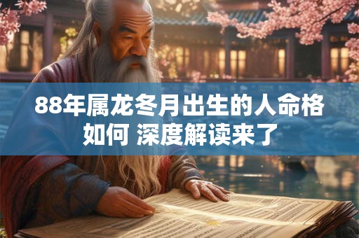 88年属龙冬月出生的人命格如何 深度解读来了