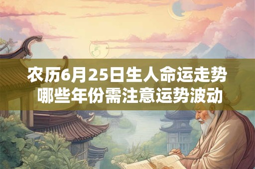 农历6月25日生人命运走势 哪些年份需注意运势波动
