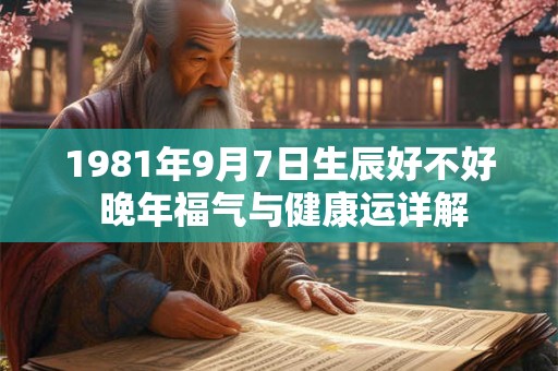 1981年9月7日生辰好不好 晚年福气与健康运详解