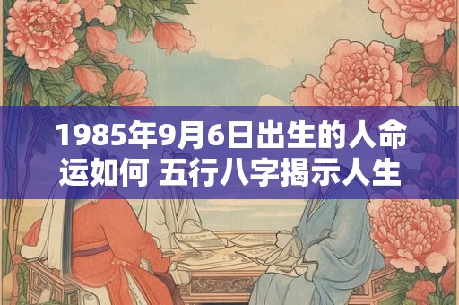 1985年9月6日出生的人命运如何 五行八字揭示人生轨迹