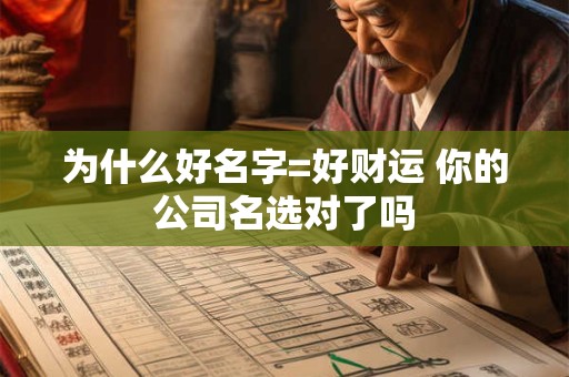 为什么好名字=好财运 你的公司名选对了吗