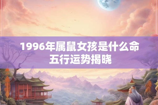 1996年属鼠女孩是什么命 五行运势揭晓