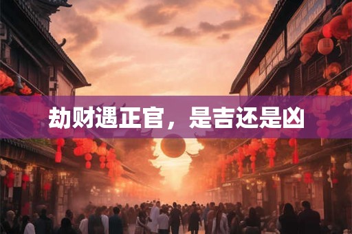 劫财遇正官，是吉还是凶