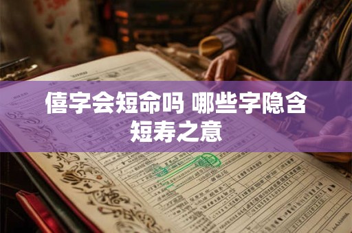 僖字会短命吗 哪些字隐含短寿之意