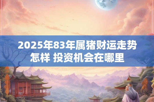 详细阅读:2025年83年属猪财运走势怎样 投资机会在哪里 2025年83年属猪财运走势怎样 投资机会在哪里