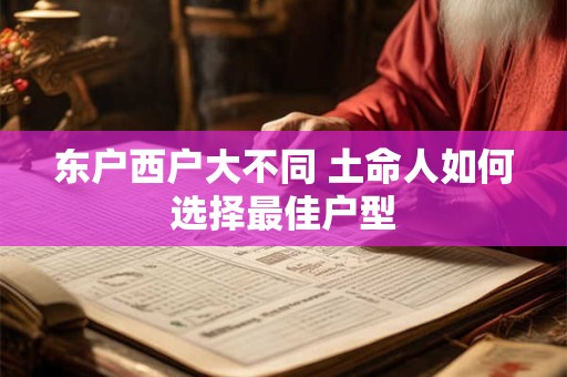 东户西户大不同 土命人如何选择最佳户型
