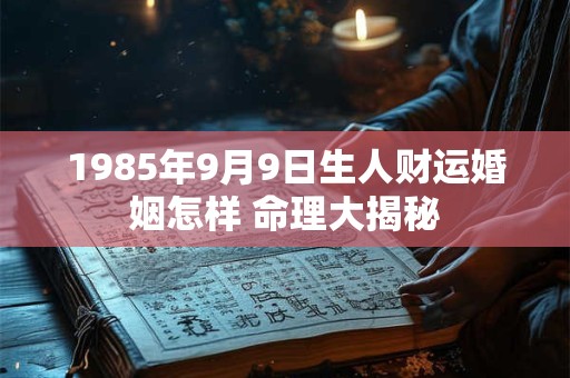 1985年9月9日生人财运婚姻怎样 命理大揭秘