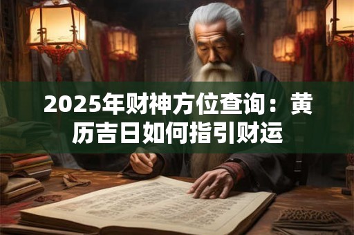 2025年财神方位查询：黄历吉日如何指引财运