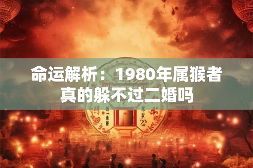 命运解析：1980年属猴者真的躲不过二婚吗