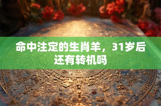 命中注定的生肖羊，31岁后还有转机吗