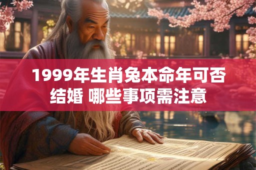 详细阅读:1999年生肖兔本命年可否结婚 哪些事项需注意 1999年生肖兔本命年可否结婚 哪些事项需注意