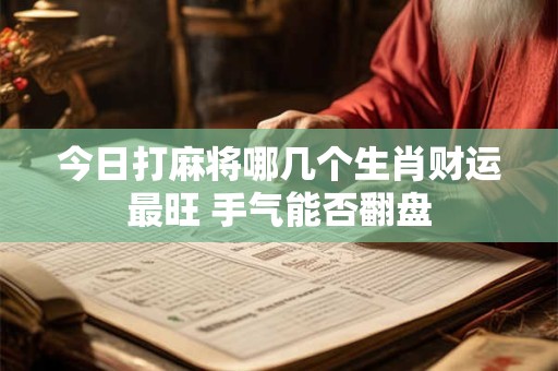 今日打麻将哪几个生肖财运最旺 手气能否翻盘