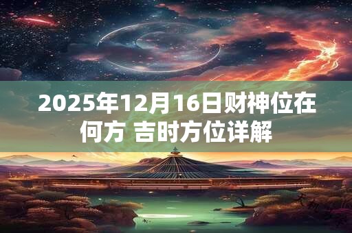 2025年12月16日财神位在何方 吉时方位详解