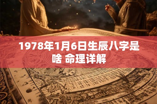 1978年1月6日生辰八字是啥 命理详解