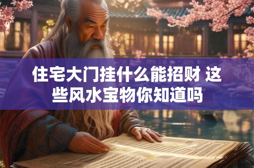 住宅大门挂什么能招财 这些风水宝物你知道吗