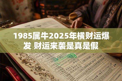 1985属牛2025年横财运爆发 财运来袭是真是假