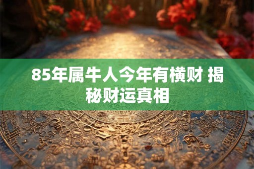 85年属牛人今年有横财 揭秘财运真相