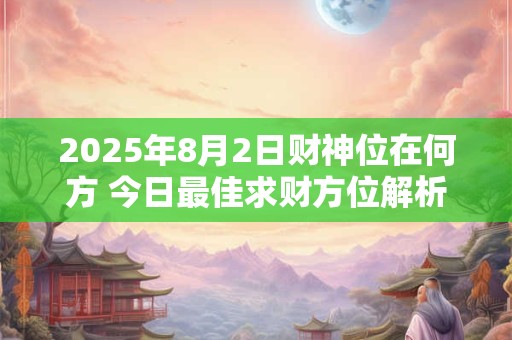 2025年8月2日财神位在何方 今日最佳求财方位解析
