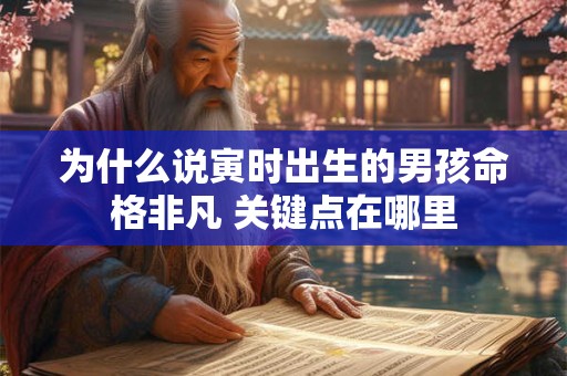 为什么说寅时出生的男孩命格非凡 关键点在哪里