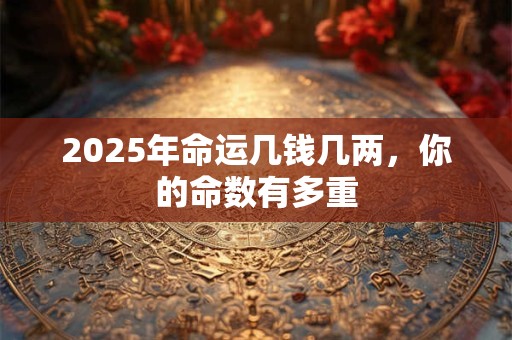 2025年命运几钱几两，你的命数有多重