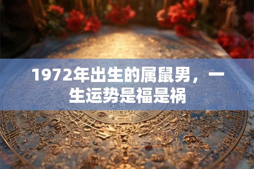 1972年出生的属鼠男，一生运势是福是祸
