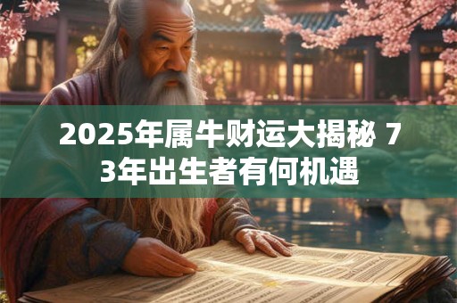 2025年属牛财运大揭秘 73年出生者有何机遇