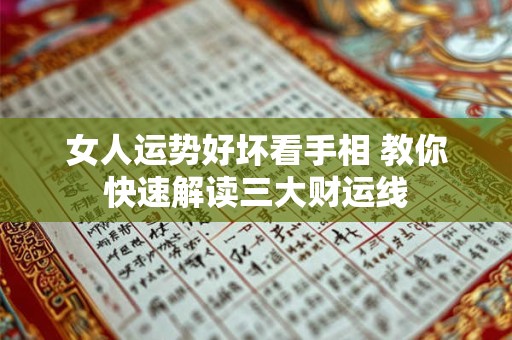女人运势好坏看手相 教你快速解读三大财运线