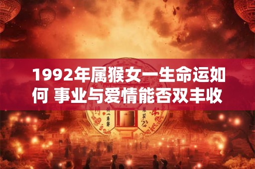 1992年属猴女一生命运如何 事业与爱情能否双丰收
