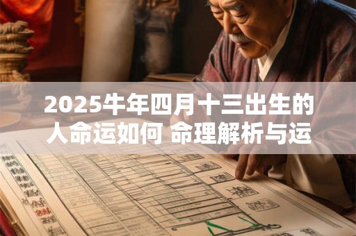 2025牛年四月十三出生的人命运如何 命理解析与运势预测