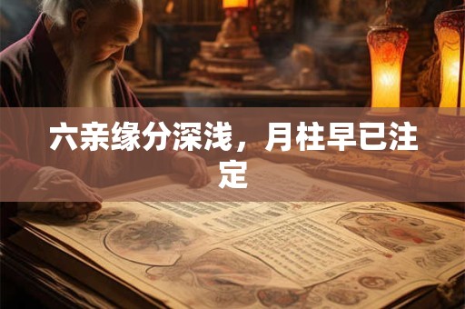 六亲缘分深浅，月柱早已注定