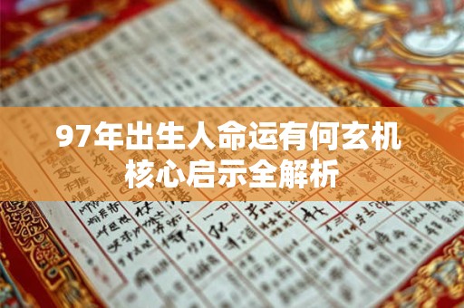 97年出生人命运有何玄机 核心启示全解析