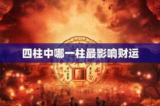 四柱中哪一柱最影响财运