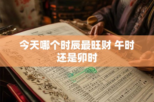 今天哪个时辰最旺财 午时还是卯时