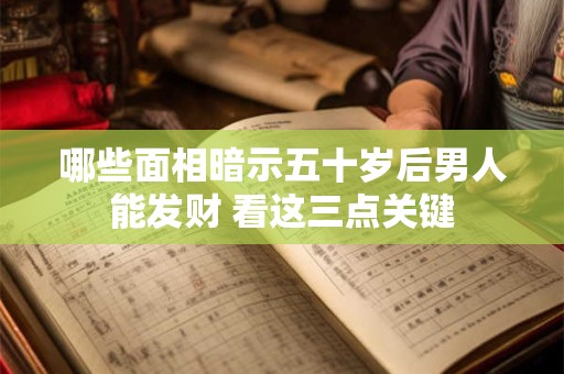 哪些面相暗示五十岁后男人能发财 看这三点关键
