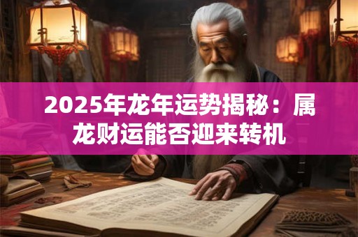 2025年龙年运势揭秘：属龙财运能否迎来转机