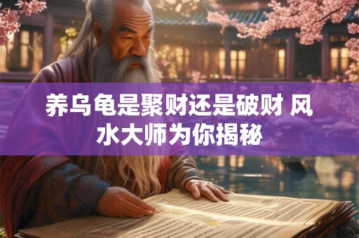 养乌龟是聚财还是破财 风水大师为你揭秘