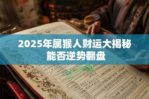 2025年属猴人财运大揭秘 能否逆势翻盘