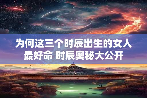 为何这三个时辰出生的女人最好命 时辰奥秘大公开