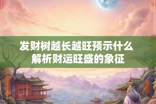 发财树越长越旺预示什么 解析财运旺盛的象征