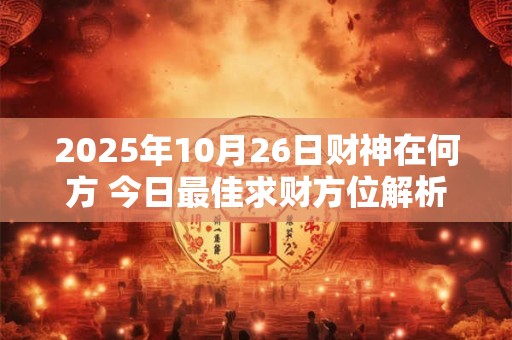 2025年10月26日财神在何方 今日最佳求财方位解析