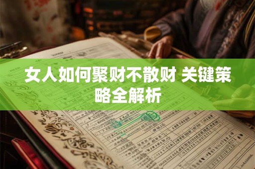 女人如何聚财不散财 关键策略全解析