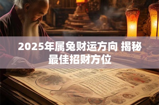 2025年属兔财运方向 揭秘最佳招财方位 2025年属兔财运方向 揭秘最佳招财方位