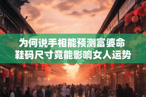 为何说手相能预测富婆命 鞋码尺寸竟能影响女人运势