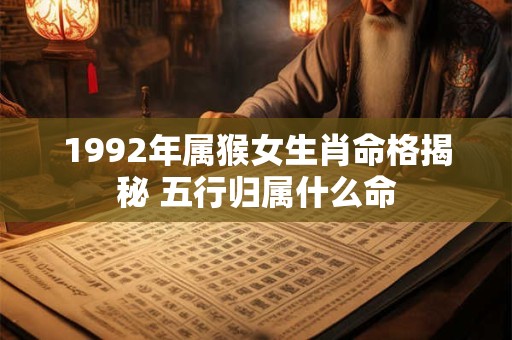 1992年属猴女生肖命格揭秘 五行归属什么命