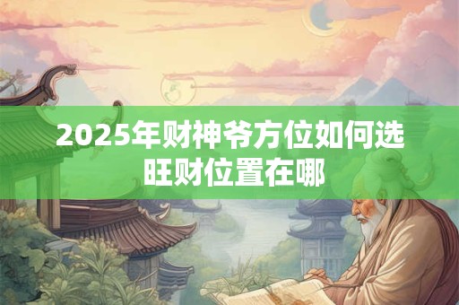 2025年财神爷方位如何选 旺财位置在哪