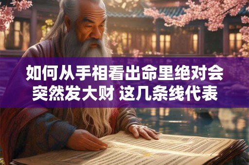 如何从手相看出命里绝对会突然发大财 这几条线代表天降横财