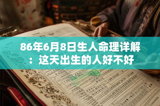 86年6月8日生人命理详解：这天出生的人好不好